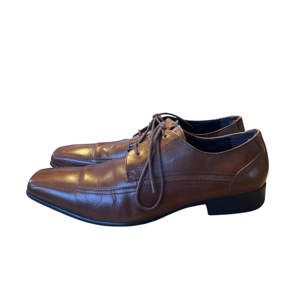 Jones Bootmaker 9.5 Deacon Leather Oxfords $149 Lace Up Dress Shoes Brown
